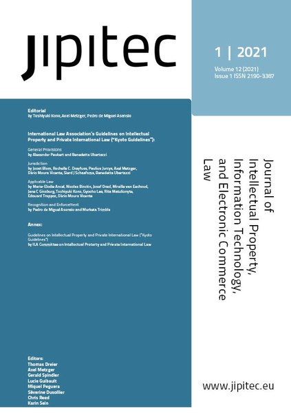 JIPITEC 12 (1) 2021 Cover